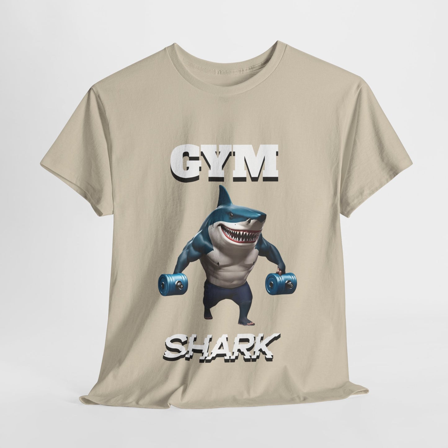 Gym Shark Performance Shirt Flashlander Cotton Unisex Charcoal Black Graphic Tee