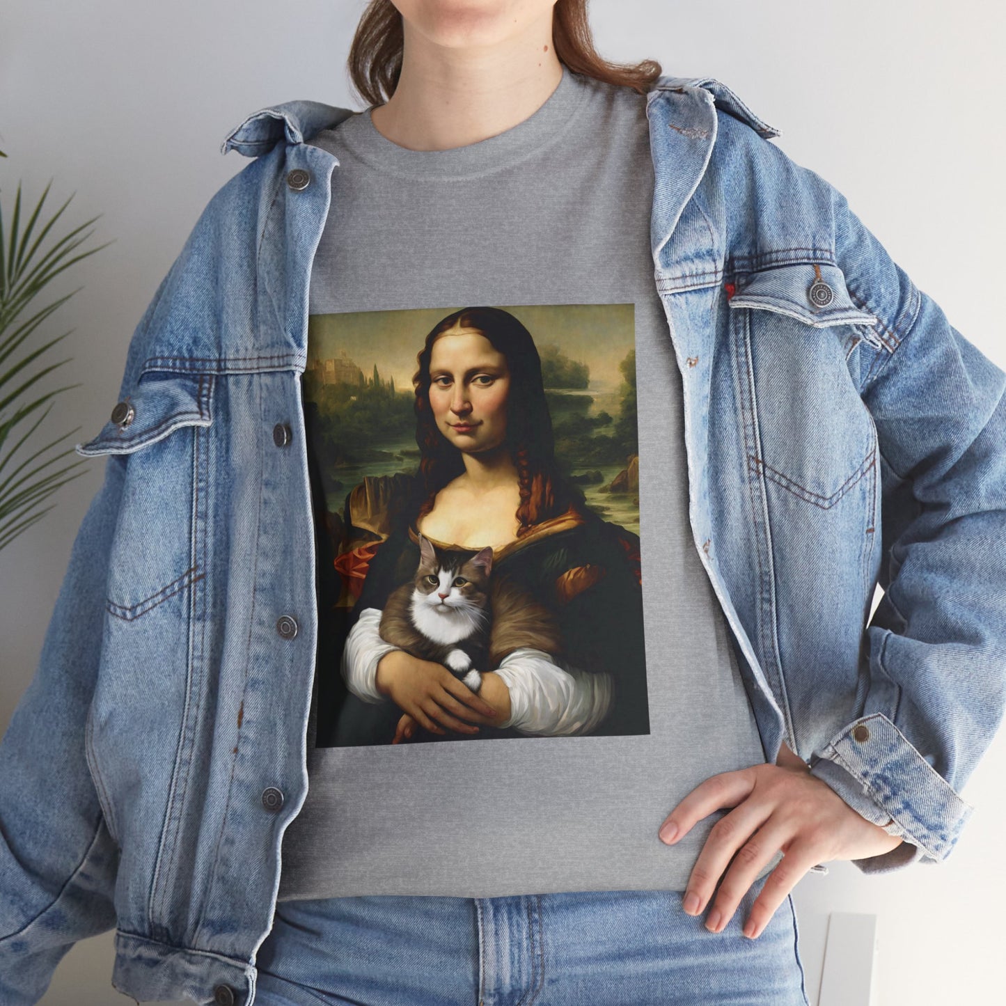 Mona Lisa with Cat - Flashlander Gym Shirt