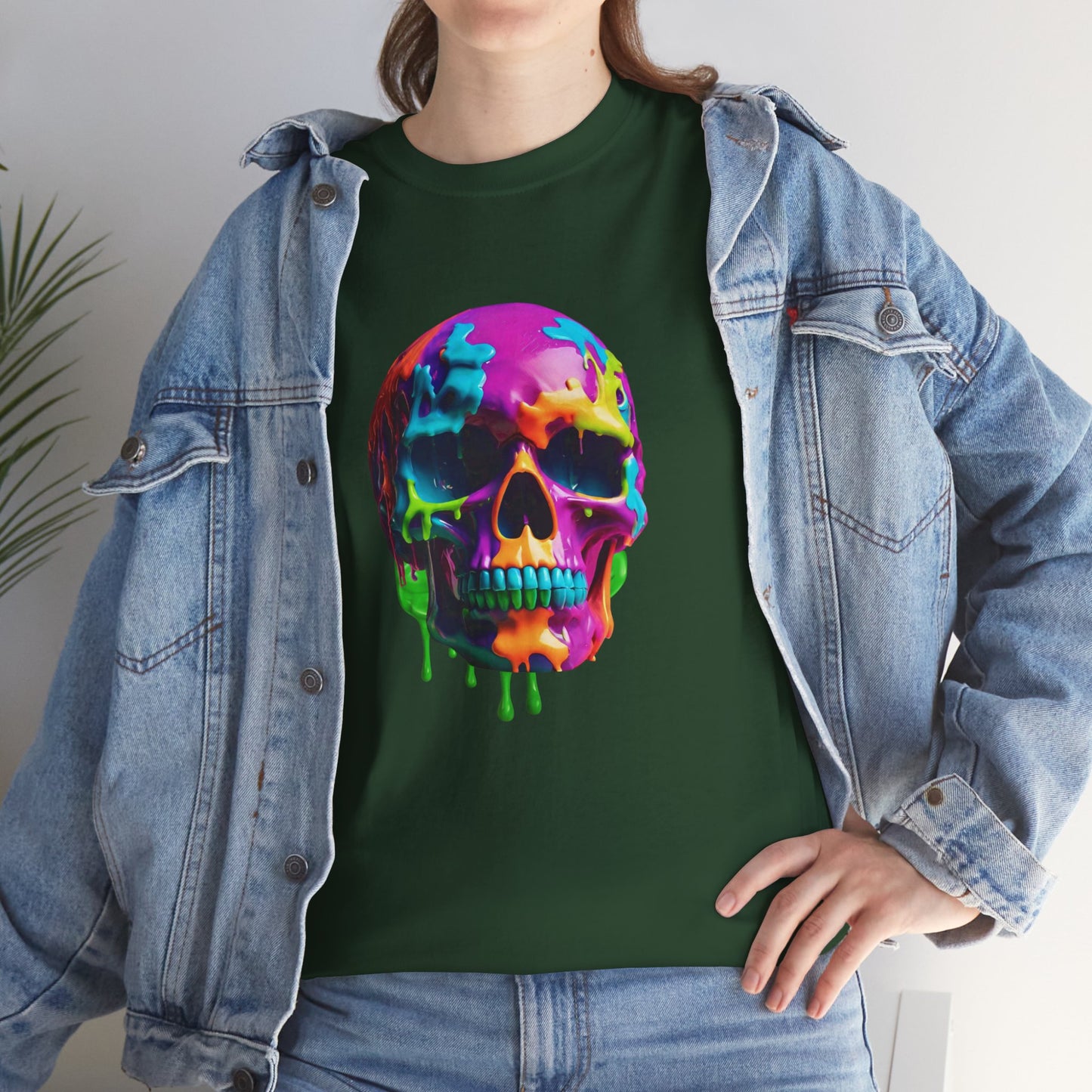 Camiseta con calavera de fusión de neón Flashlander