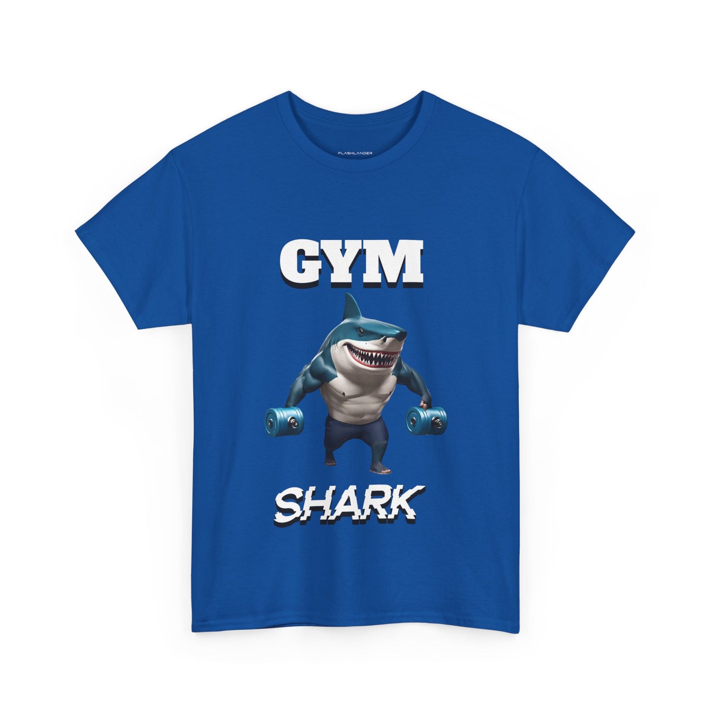 Gym Shark Performance Shirt Flashlander Cotton Unisex Charcoal Black Graphic Tee