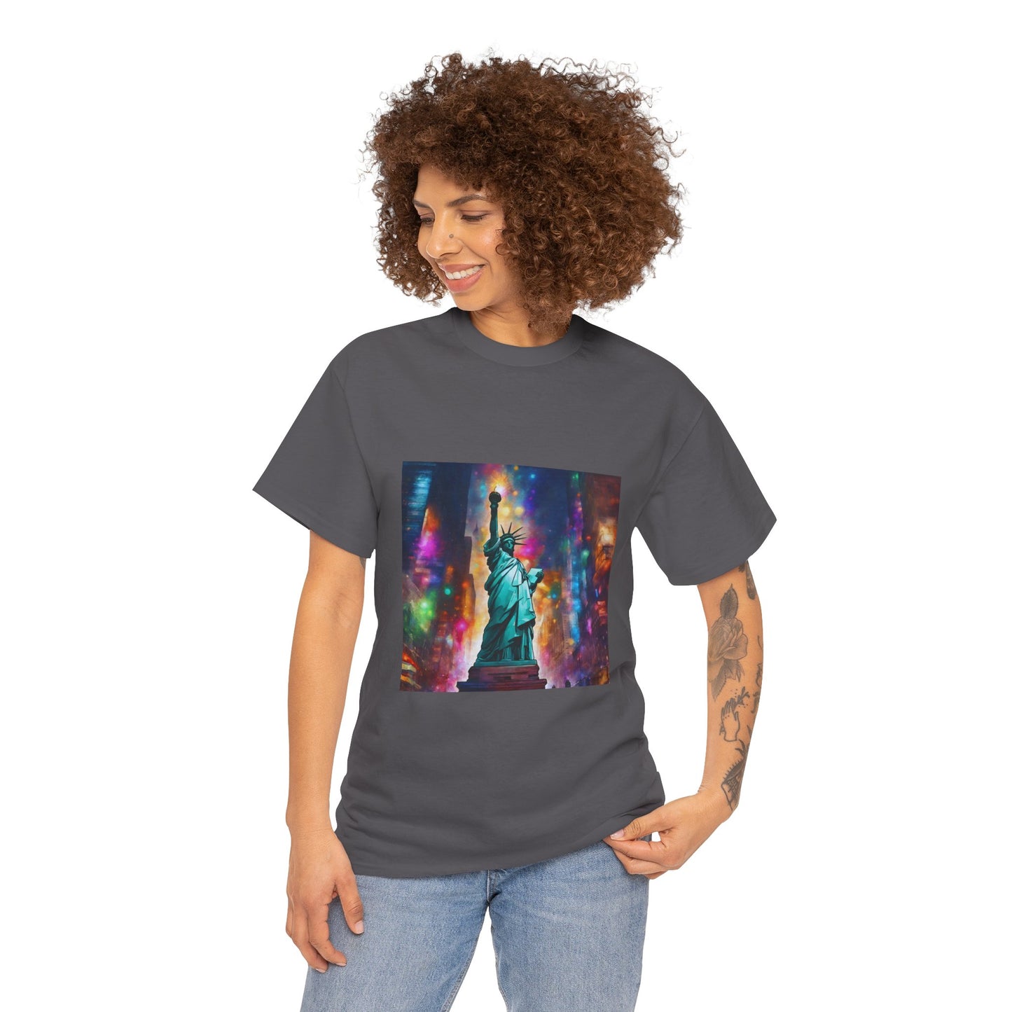 The Statue of Liberty in the Heart of New York Graphic Tee Flashlander