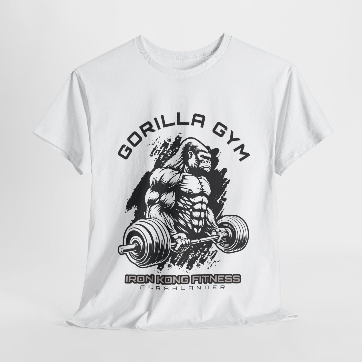 T-shirt de sport Gorilla Flashlander en coton unisexe, noir anthracite, graphique de performance