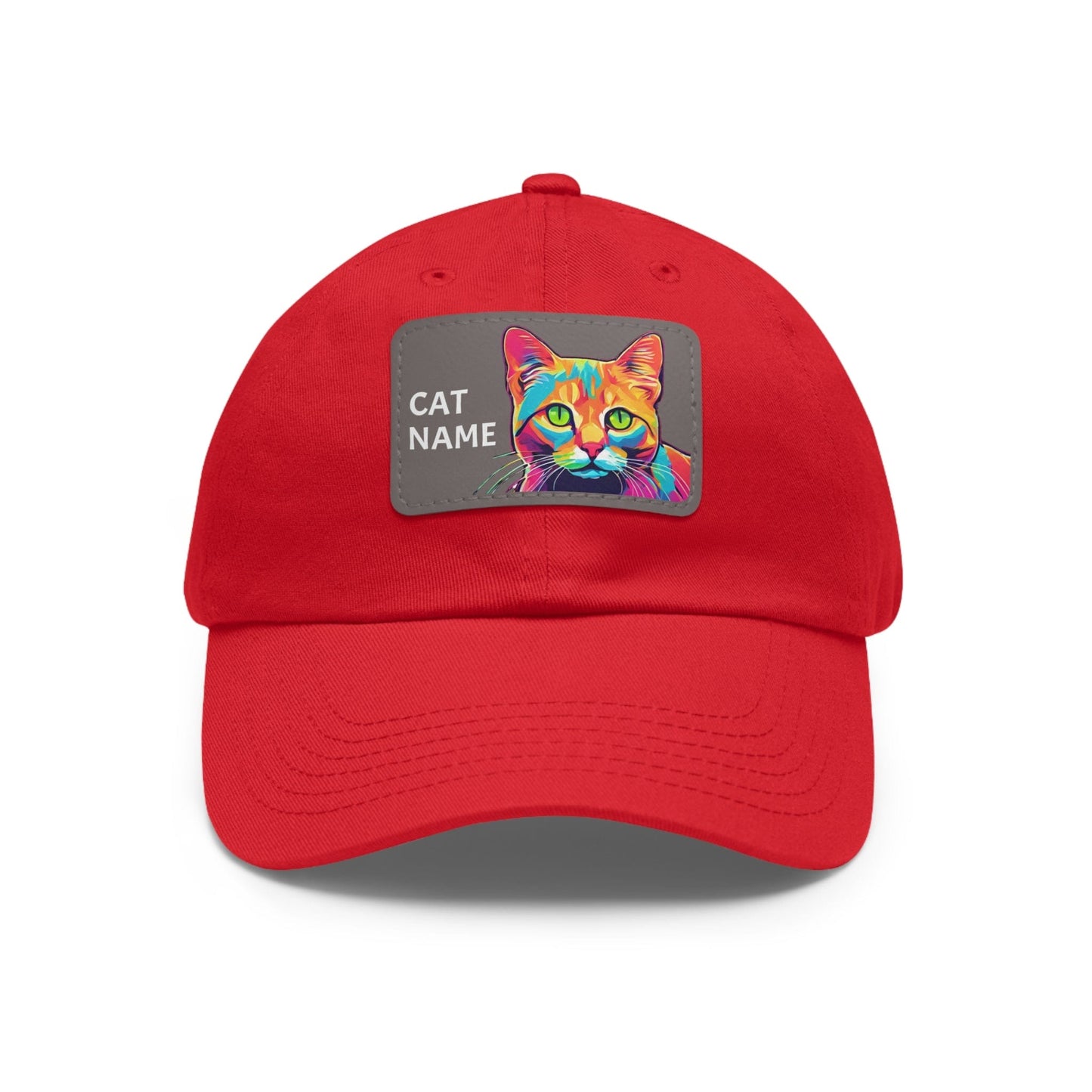 Cat Hat Cat Cap Cat Pop Art Hat Dad Hat with Patch (Rectangle) Baseball Cap Kitten Hat Kitty Hat Kitty Cap Custom Hat Flashlander