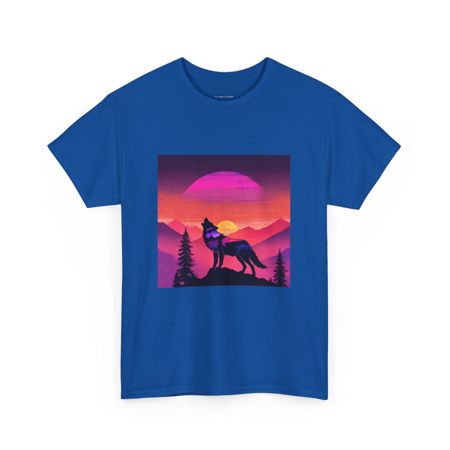 Wolf Majestic Sunset Gaphic Tee Flashlander