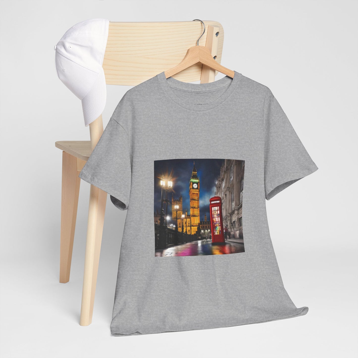 London City Big Ben, Reino Unido, Inglaterra Camisa Unisex Heavy Cotton Camiseta Marca Flashlander