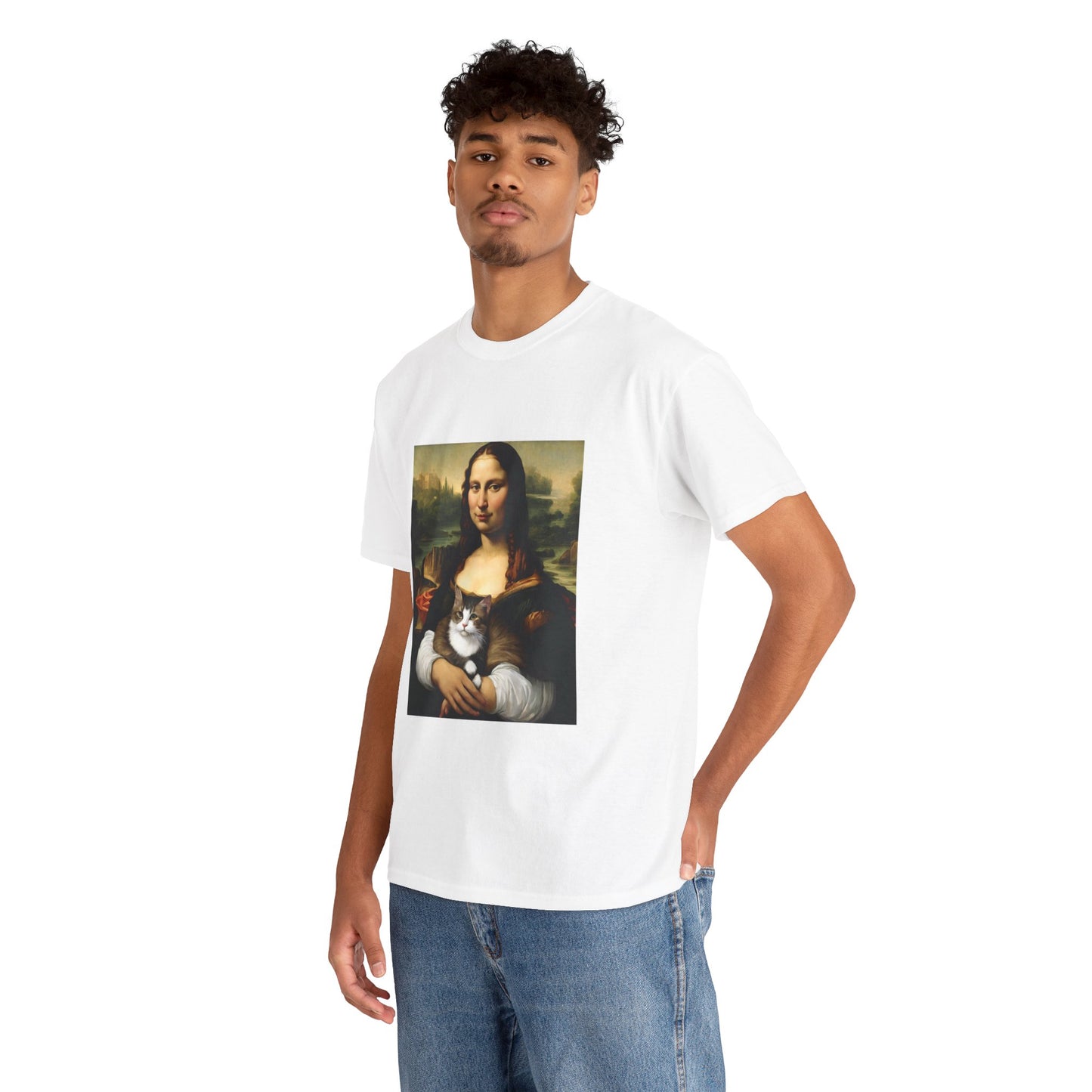 Mona Lisa with Cat - Flashlander Gym Shirt