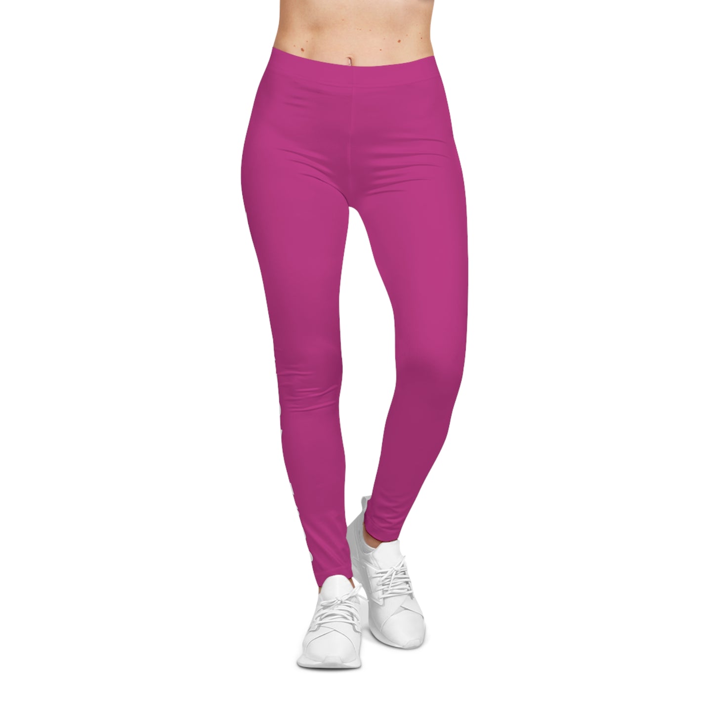 Flashlander Sportswear Evolution Women's Casual Leggings Pink (AOP) Featuring Custom Motivational Quote