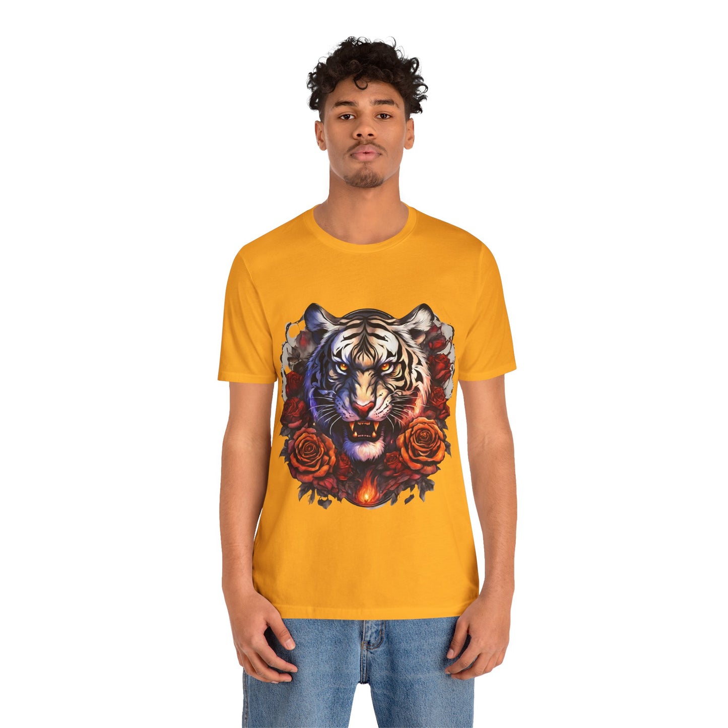 White Tiger Flames Flashlander Gym Shirt