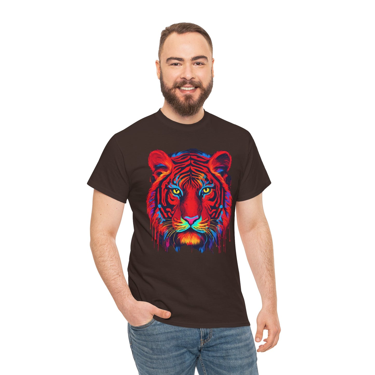 Majestuosa camiseta de Flashlander con diseño pop art de tigre rojo