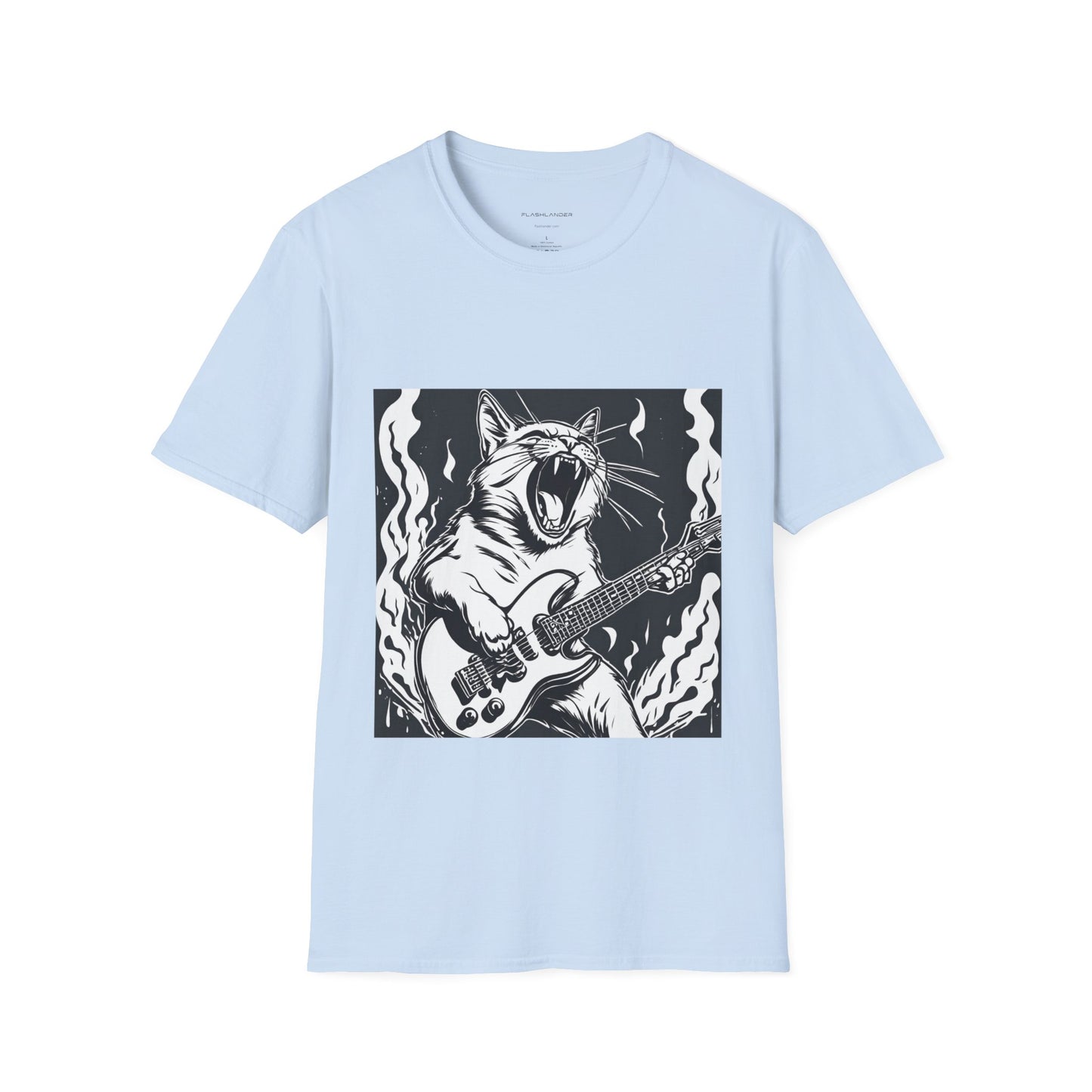 Cat Playing Guitar Flashlander Gym Shirt