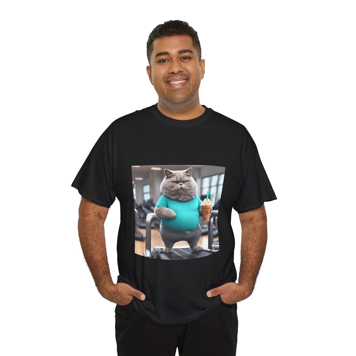 Funny Fat Cat On The Treadmill - Flashlander Gym Shirt