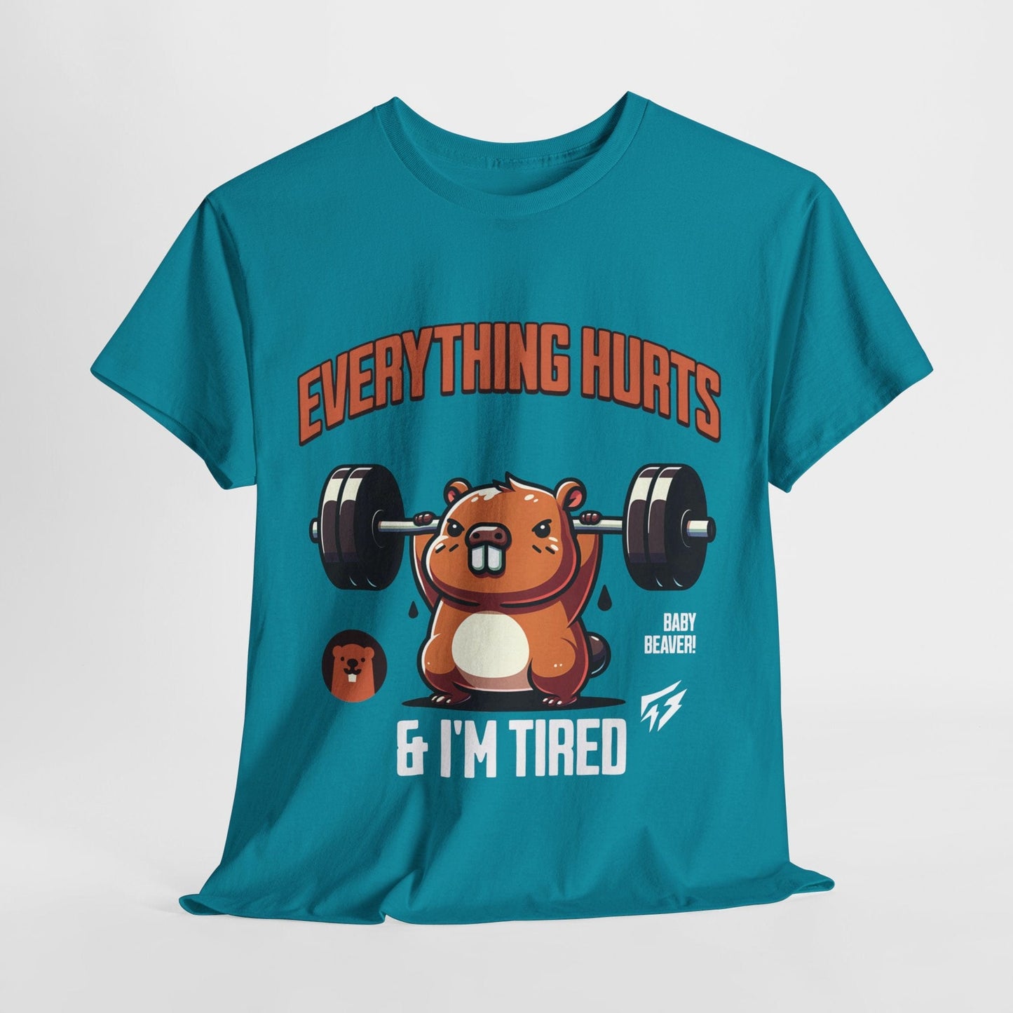 T-shirt de sport Beaver Everything Hurts &amp; I'm Tired T-shirt de sport Flashlander en coton unisexe noir anthracite T-shirt graphique de performance