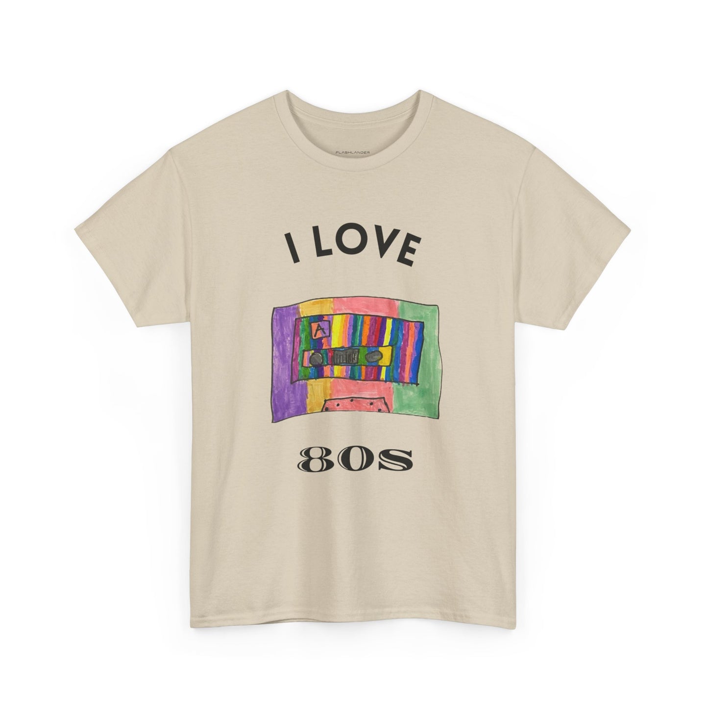 Retro Vibes Art Pop Cassette Tape I Love 80's - Flashlander Gym Shirt