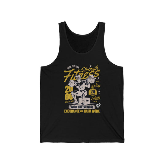 Muscle Man Fitness Vintage Gym Rooster Bodybuilding Cotton Unisex Jersey Tank Black