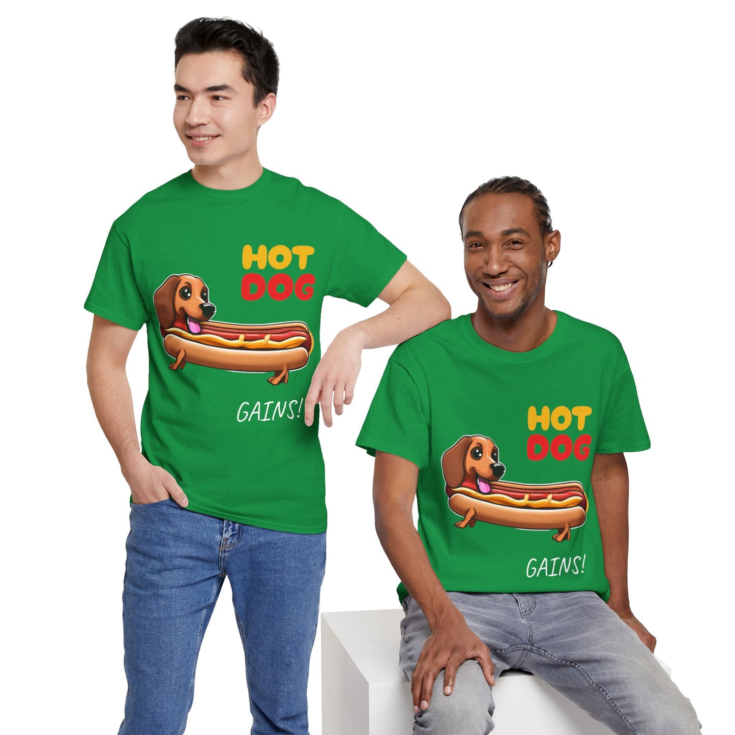 Hot Dog Gains Dachshund Dog - Flashlander Gym Shirt