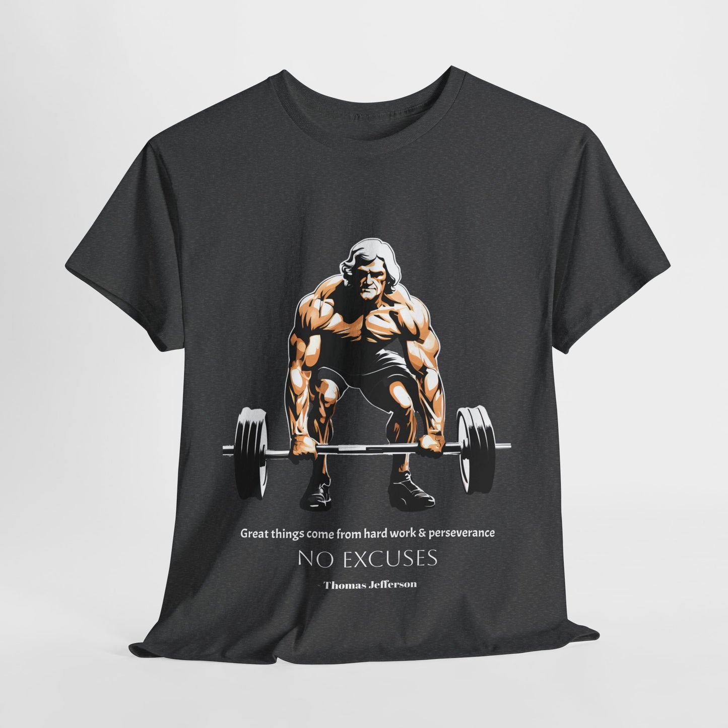 Thomas Jefferson Bodybuilder Shirt - Flashlander Great Things Come From Hard Work And Perseverance, No excuses Graphic Tee