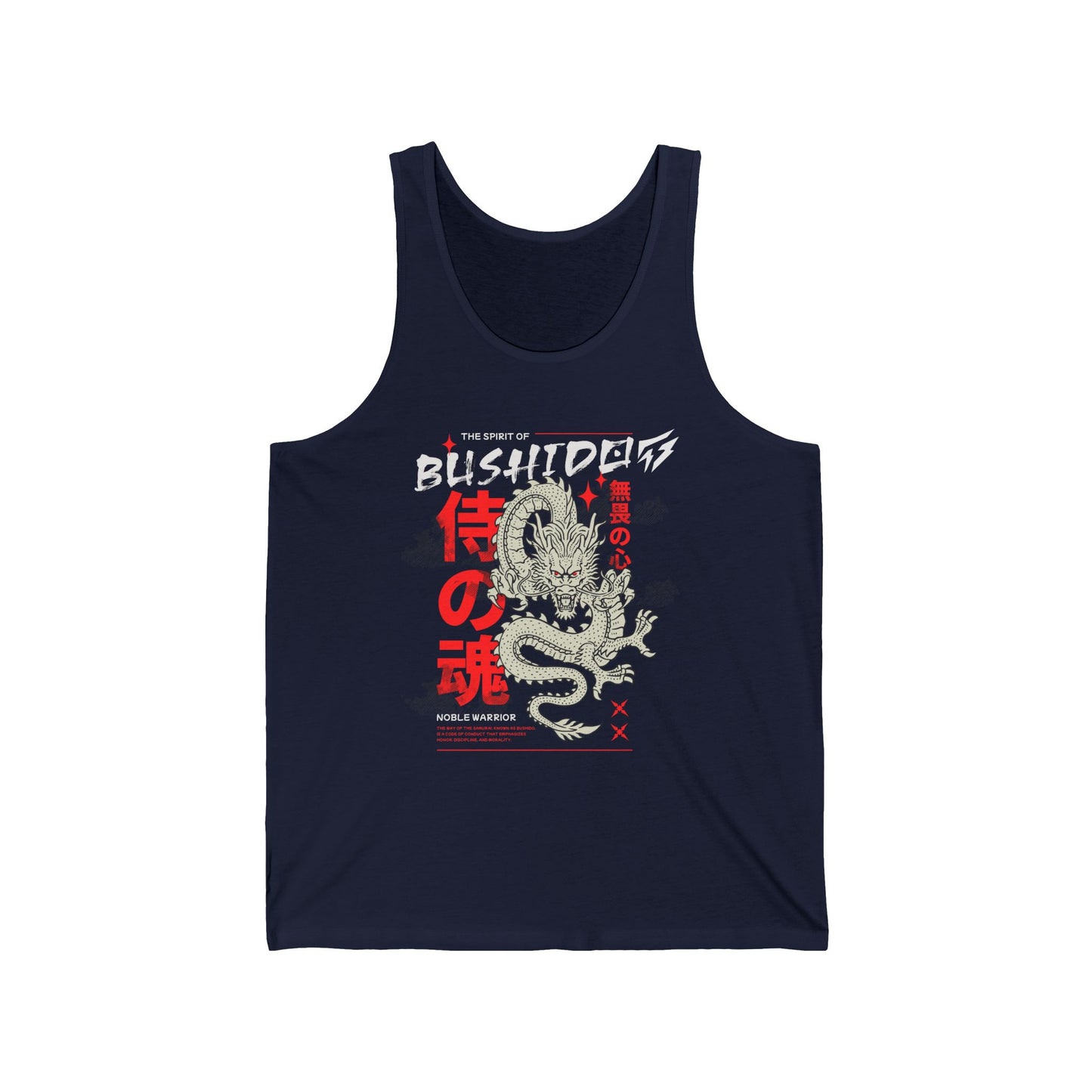 Dragon Spirit of Bushido Gym Jersey Tank Flashlander Cotton Unisex Charcoal Black