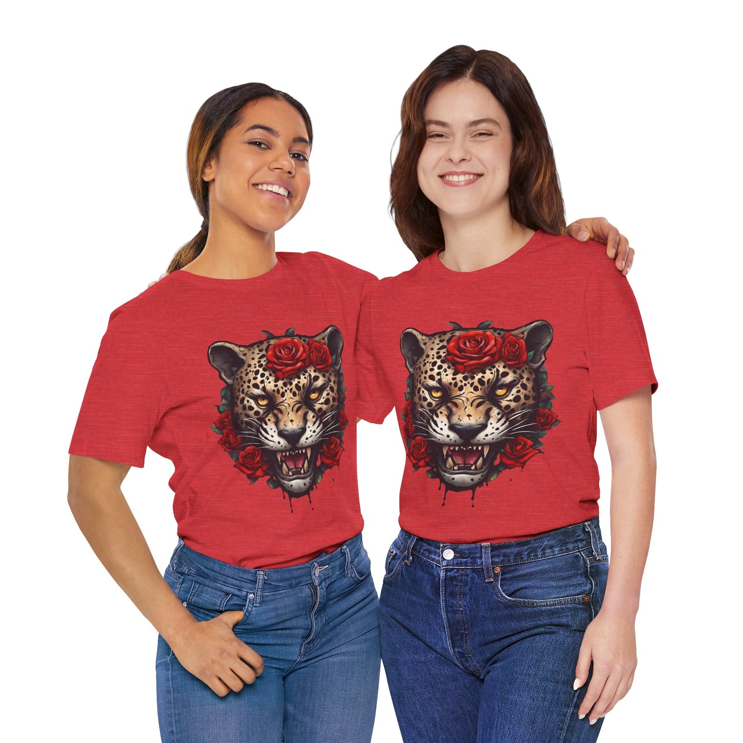 Jaguar Flames and Roses Graphic Tee Flashlander