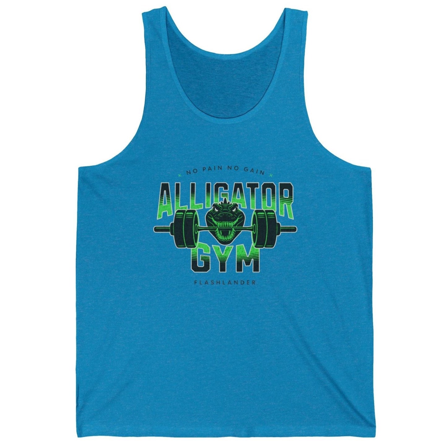 Aligator Jersey Gym Tank Flashlander Cotton Unisex White