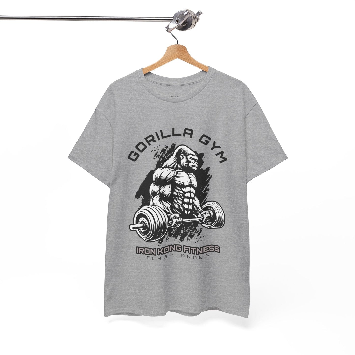 T-shirt de sport Gorilla Flashlander en coton unisexe, noir anthracite, graphique de performance