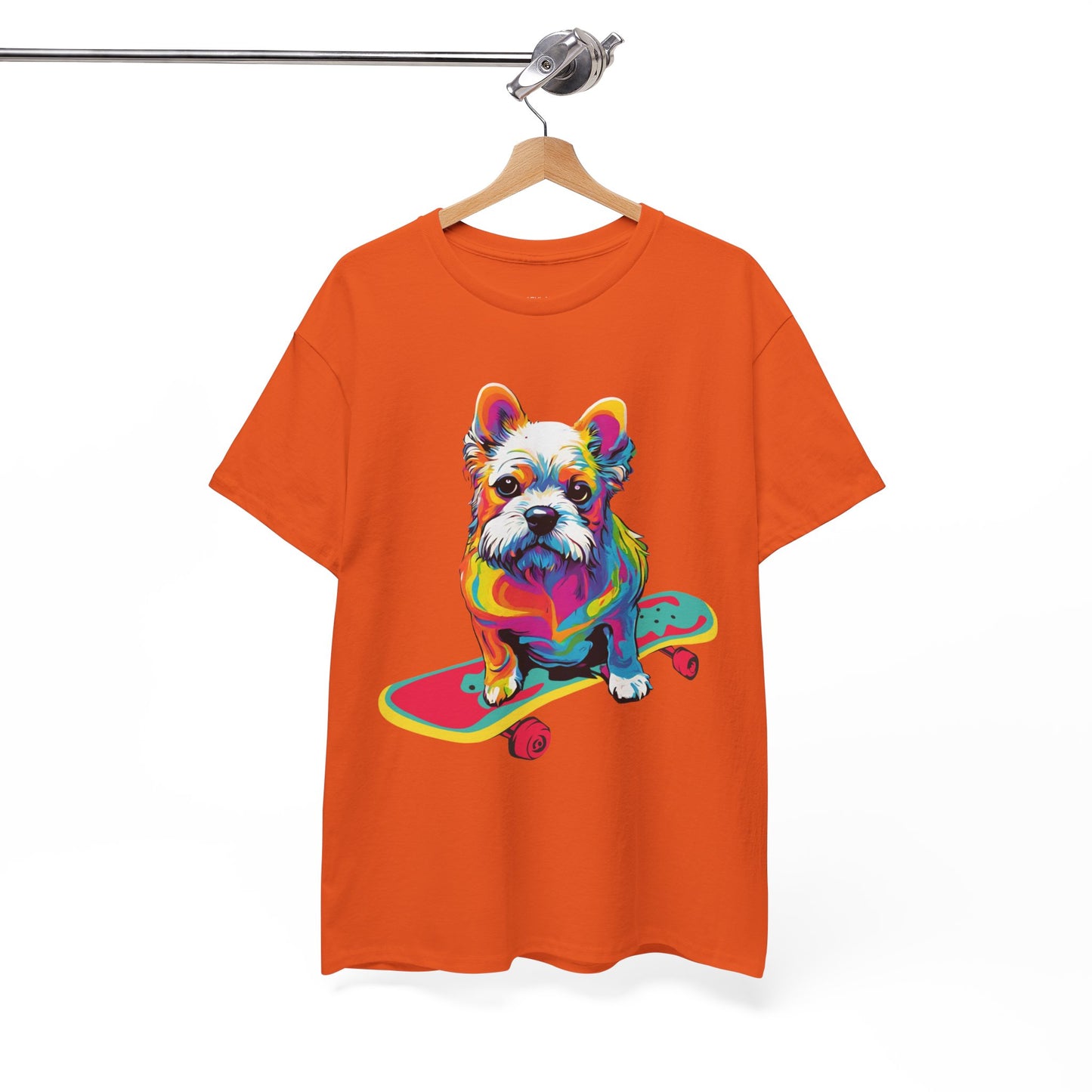 T-shirt de sport Flashlander avec chien skateboardant Pop Art