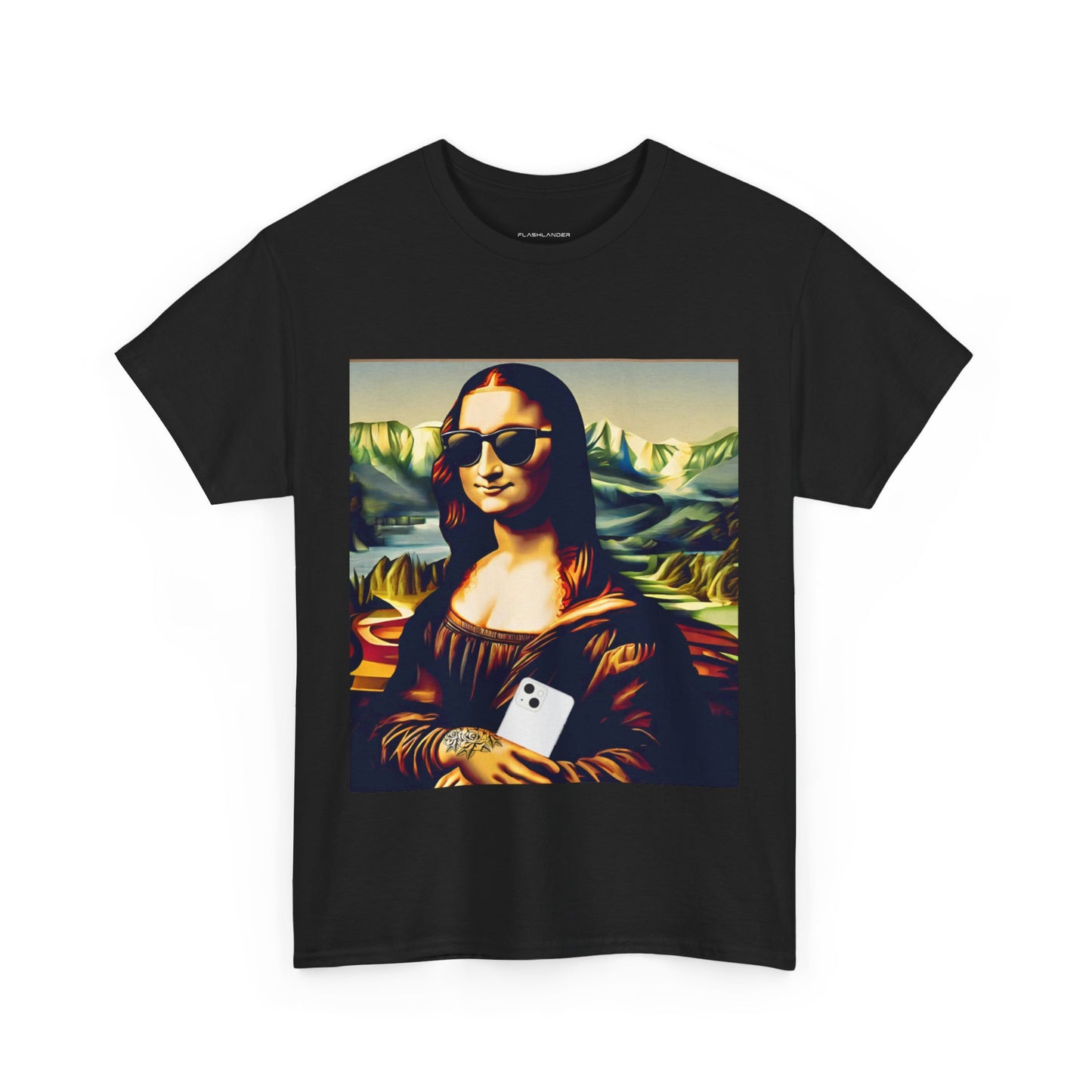 Camiseta deportiva de Flashlander: Mona Lisa moderna y divertida 