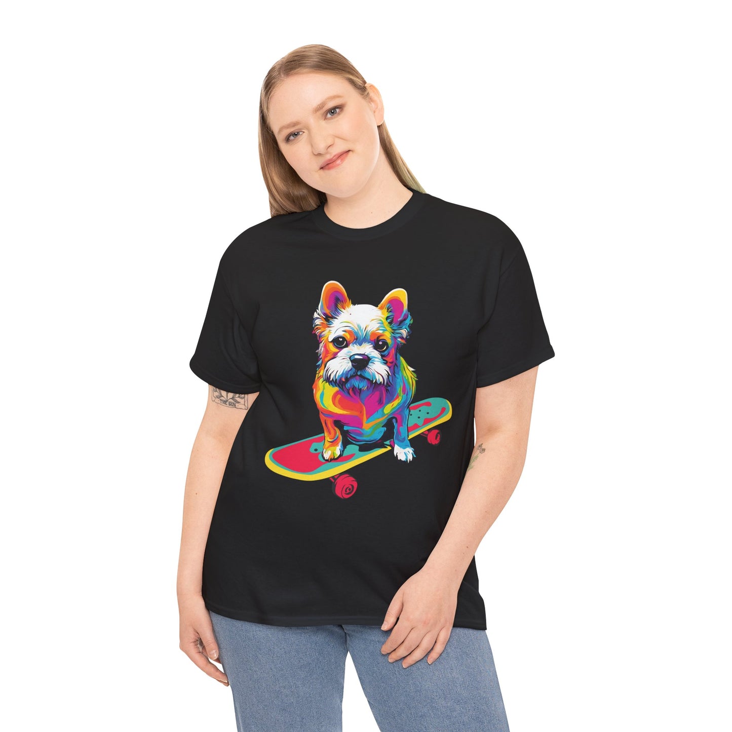 Pop Art Skateboarding Dog Flashlander Gym Shirt