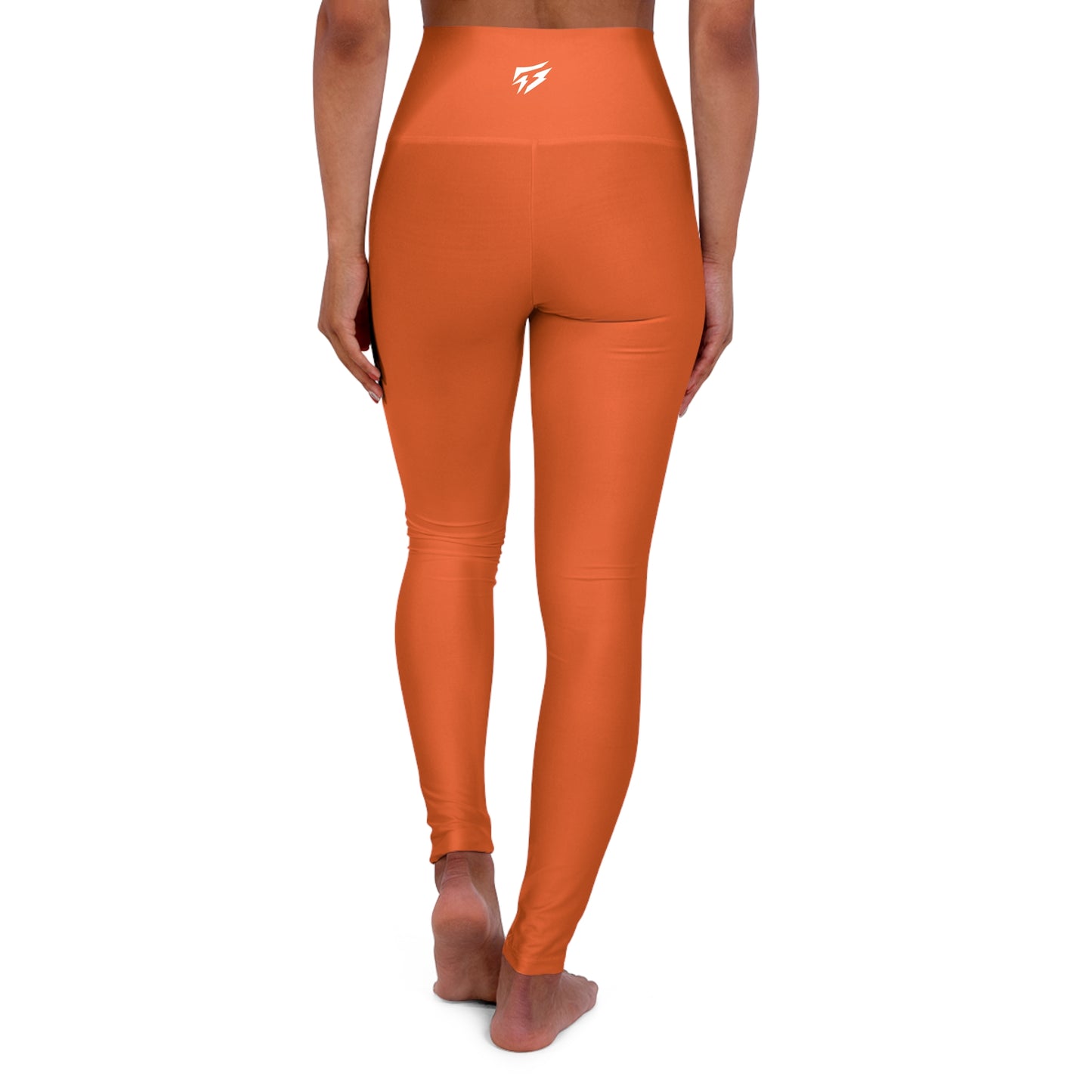 Mallas de yoga de cintura alta Zen de Flashlander Sportswear en color naranja (AOP) B