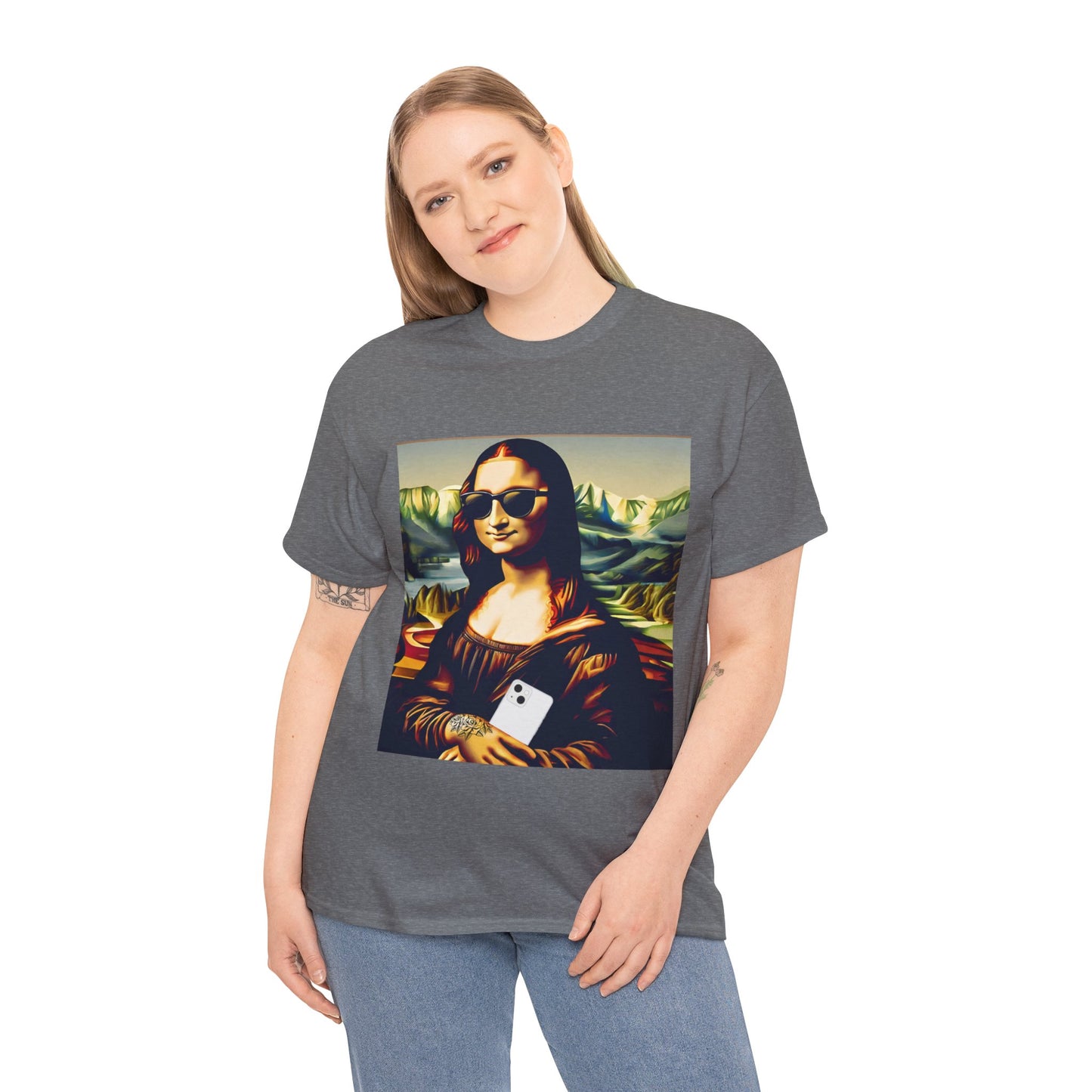 Funny modern Mona Lisa - Flashlander Gym Shirt