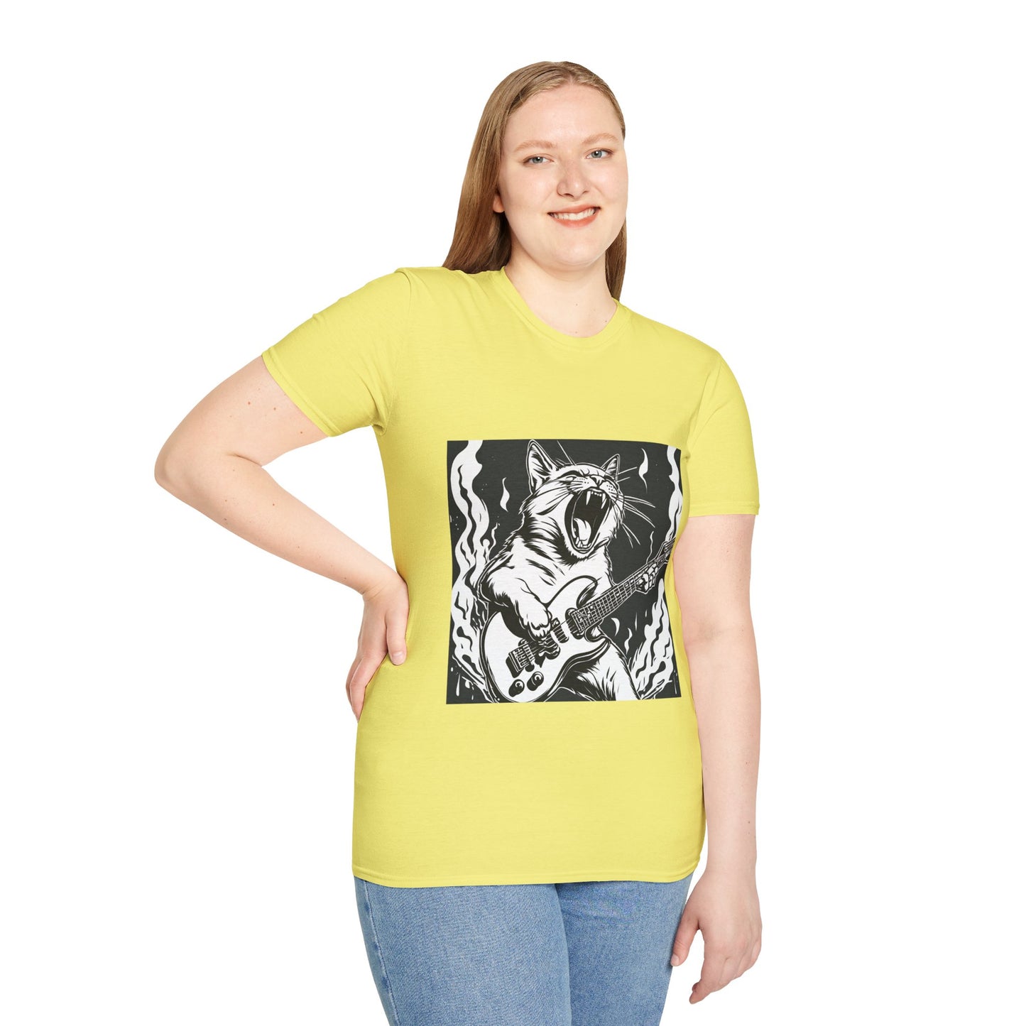 Cat Playing Guitar Flashlander Gym Shirt