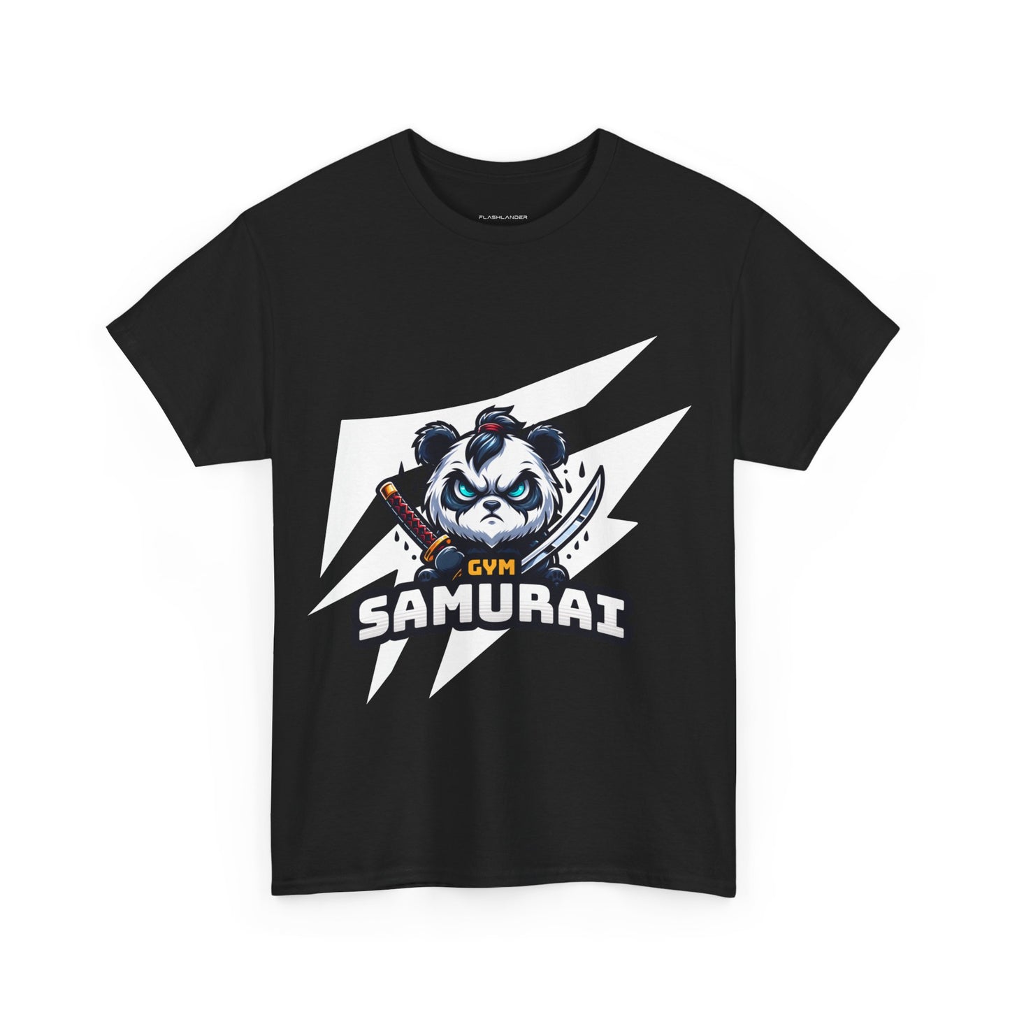 Panda Gym Samurai Shirt Flashlander Performance T-Shirt Cotton Unisex Charcoal Black Graphic Tee