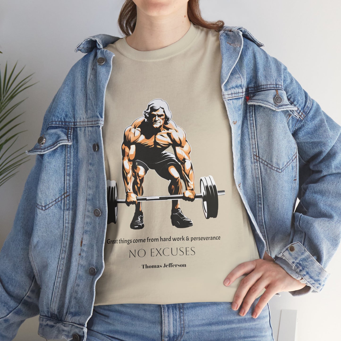 Thomas Jefferson Bodybuilder Shirt - Flashlander Great Things Come From Hard Work And Perseverance, No excuses Graphic Tee