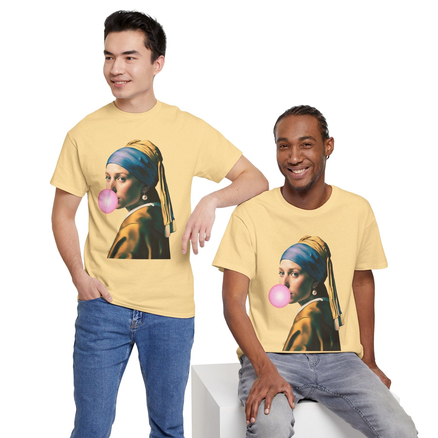 Bubble Gum Girl with a Pearl Earring Johannes Vermeer - Flashlander Gym Shirt