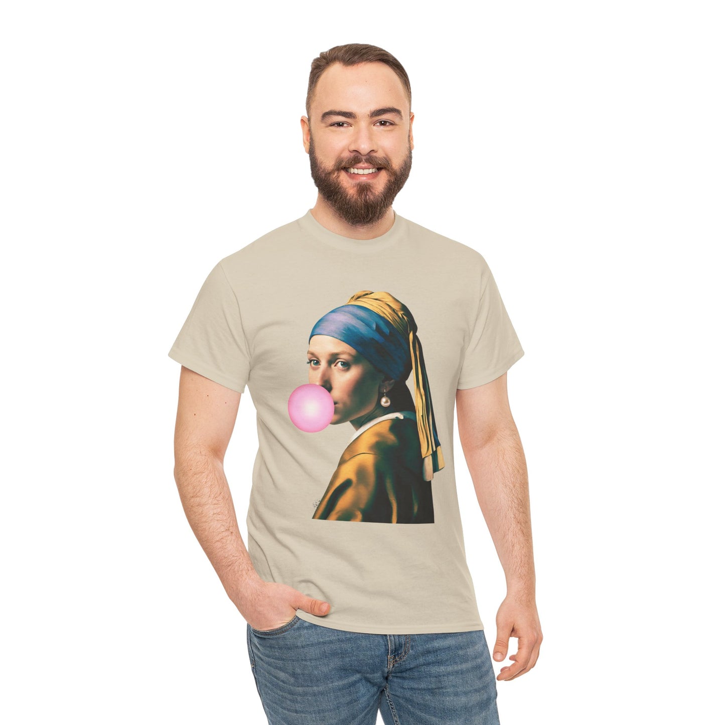 Bubble Gum Girl with a Pearl Earring Johannes Vermeer - Flashlander Gym Shirt