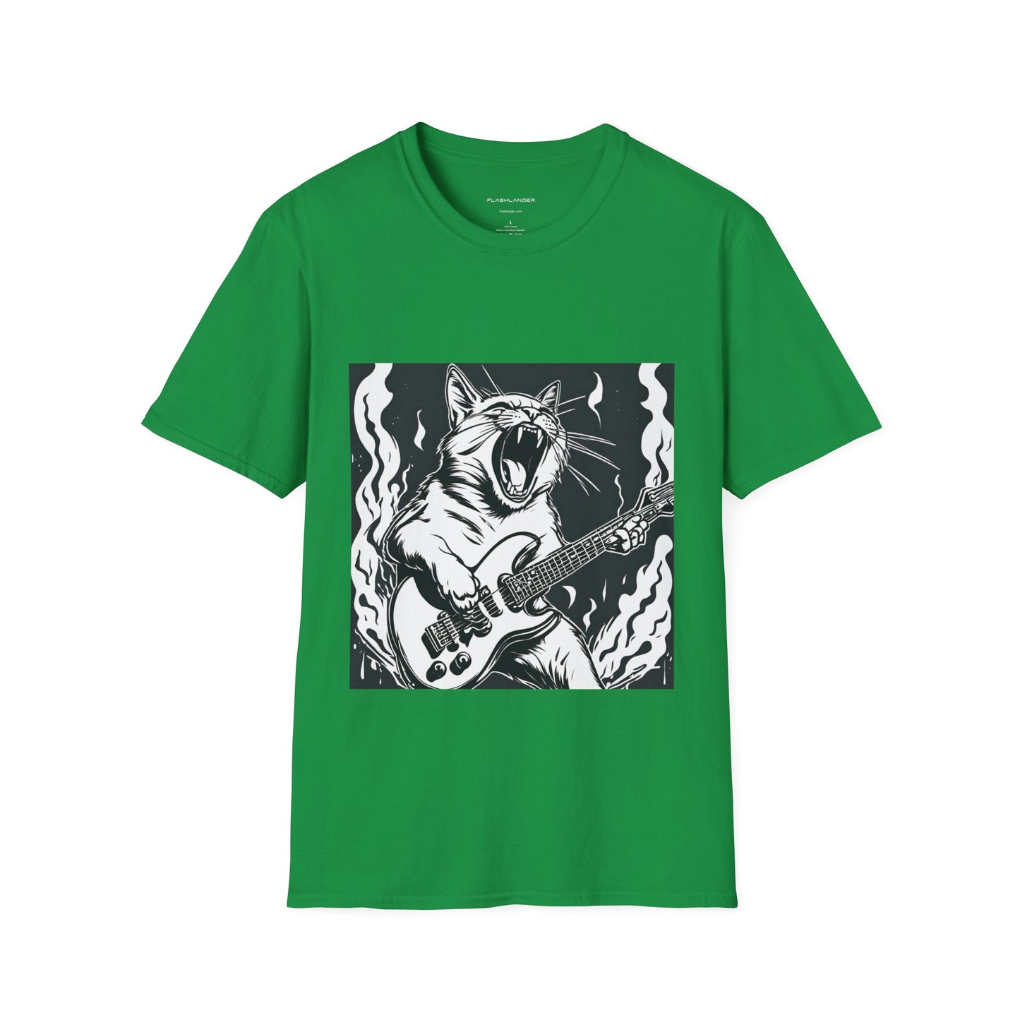 Cat Playing Guitar Flashlander Gym Shirt