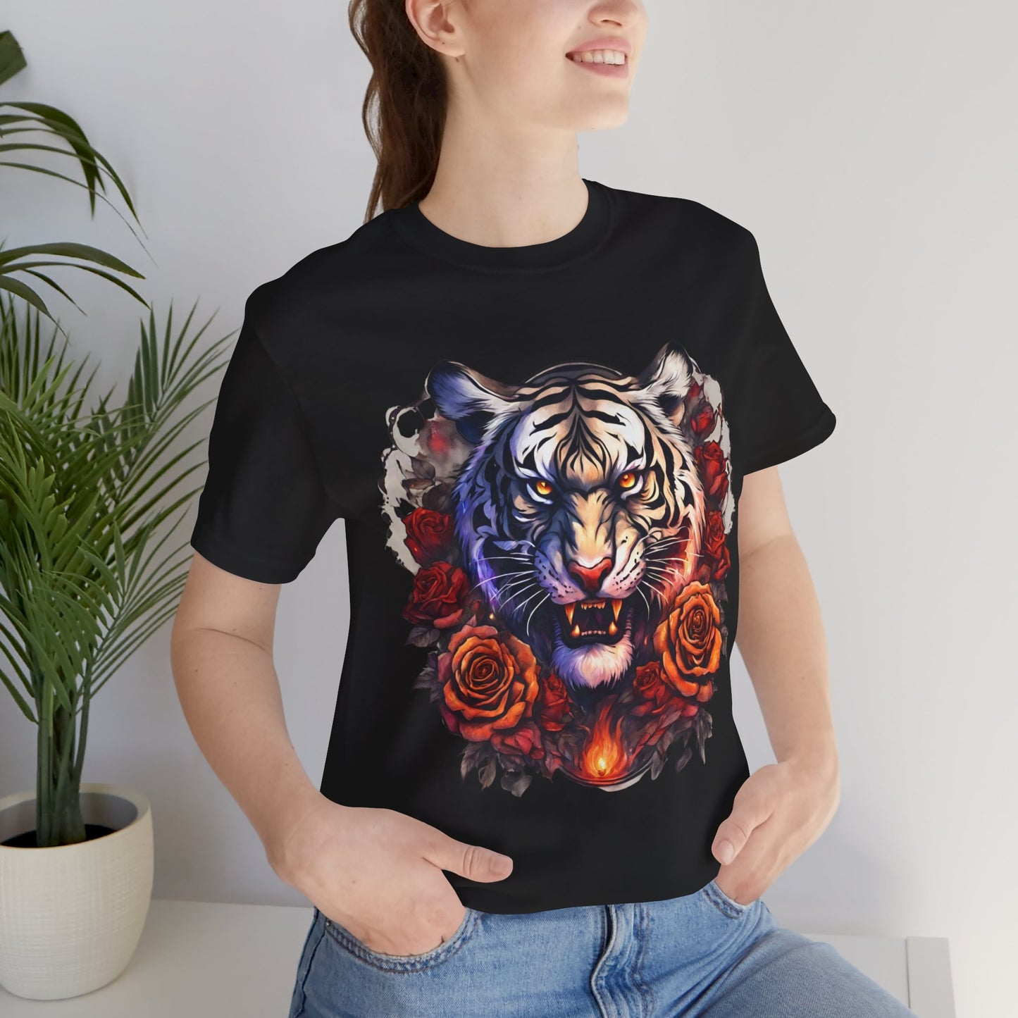 White Tiger Flames Flashlander Gym Shirt