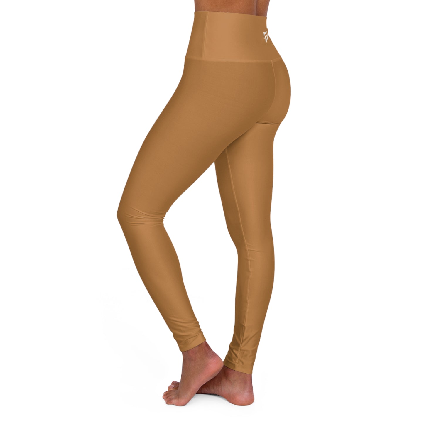 Flashlander Sportswear Zen High Waisted Yoga Leggings Light Brown (AOP) B