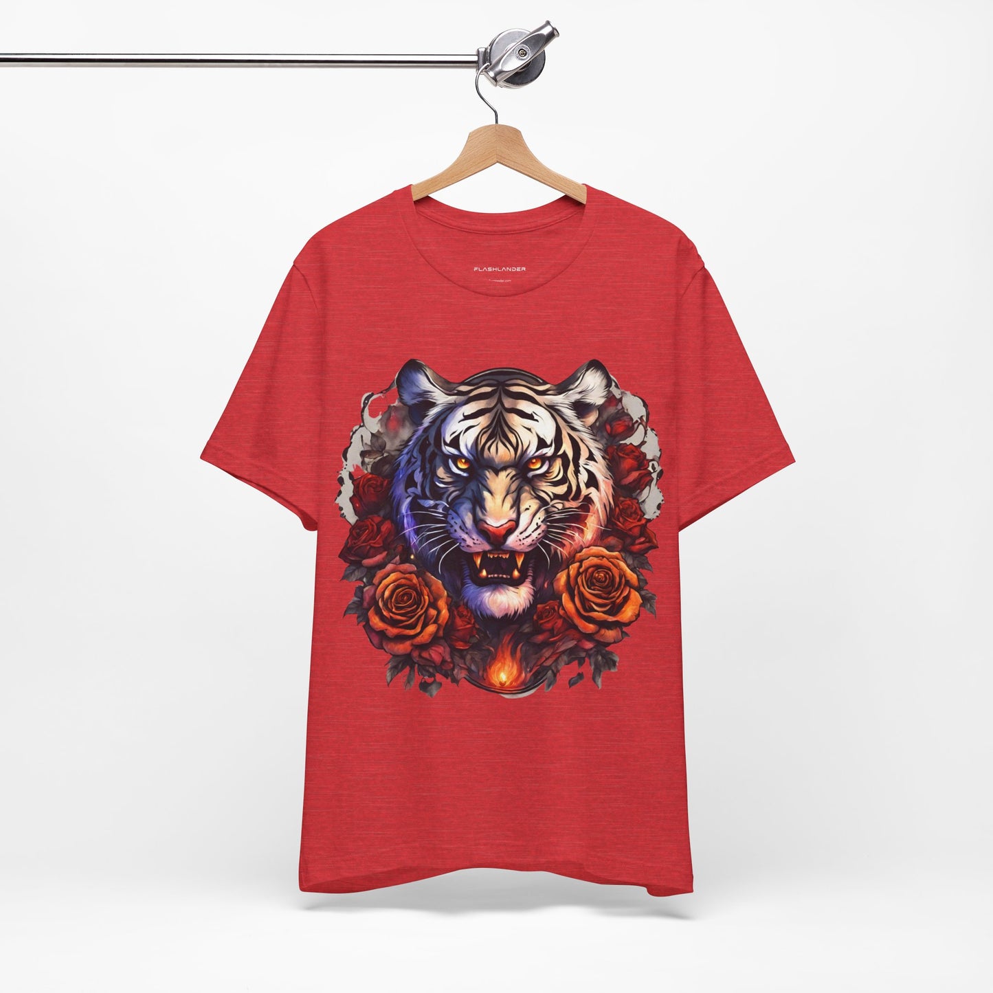 White Tiger Flames Flashlander Gym Shirt