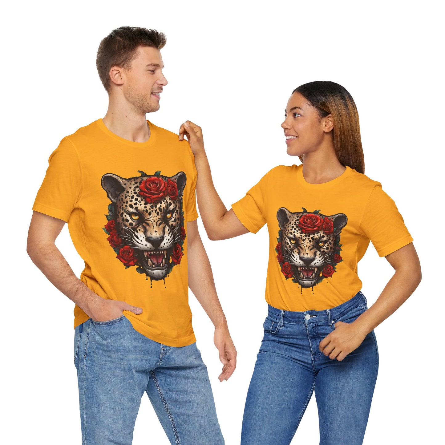 Jaguar Flames and Roses Graphic Tee Flashlander