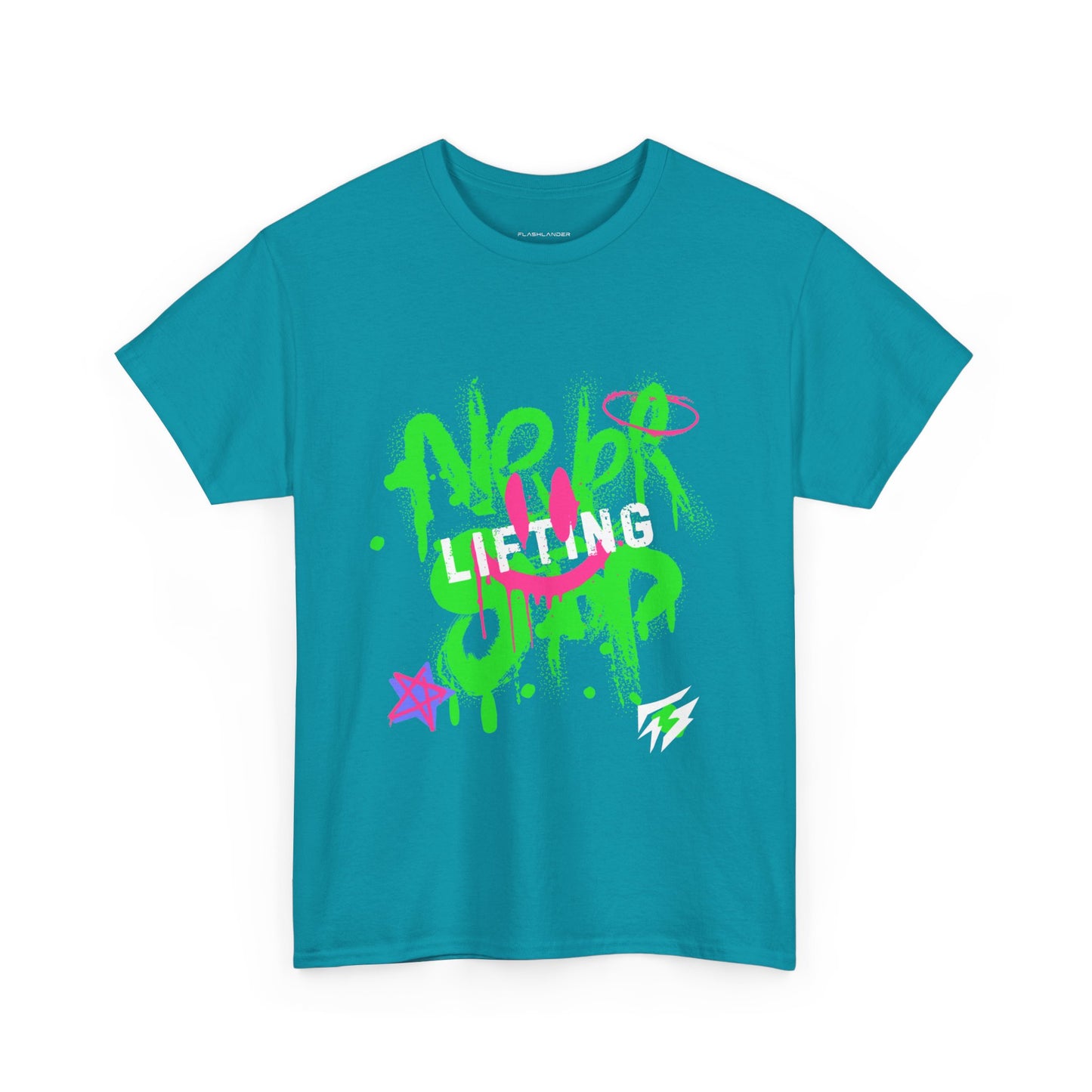 T-shirt de sport Graffiti Flashlander - Never Stop Lifting Gris