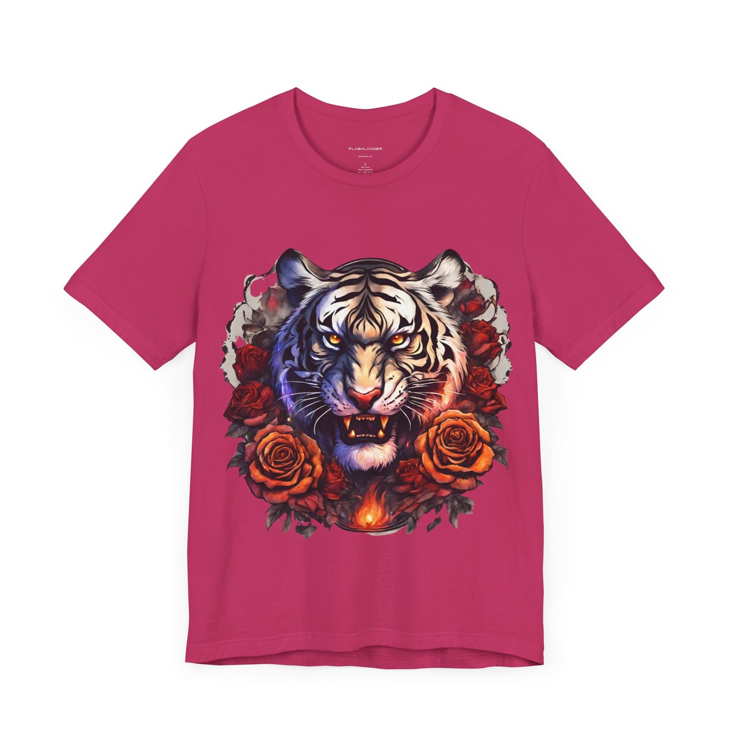 White Tiger Flames Flashlander Gym Shirt