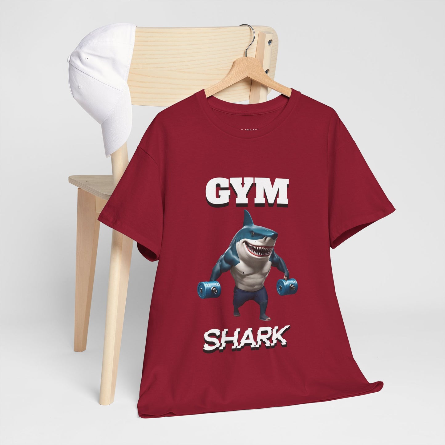 Gym Shark Performance Shirt Flashlander Cotton Unisex Charcoal Black Graphic Tee