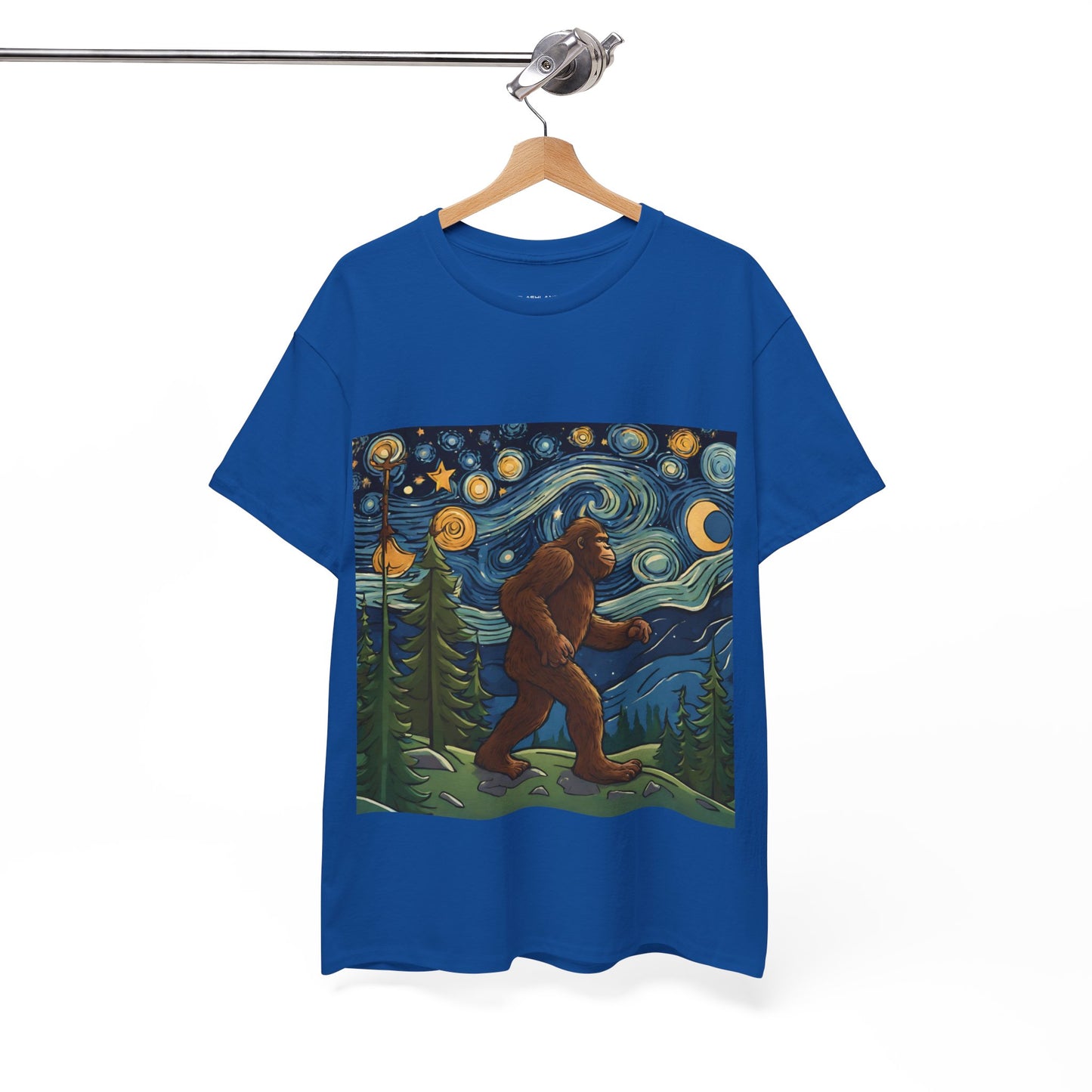 Bigfoot Strolls Through Van Gogh's Starry Night - Flashlander Gym Shirt