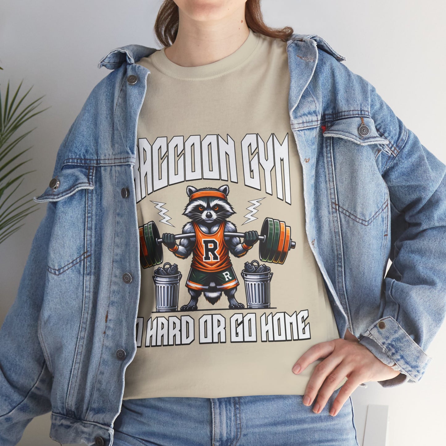 Raccoon Bodybuilder Shirt Flashlander Go Hard or Go Home Gym T-Shirt Cotton Unisex Graphic Tee