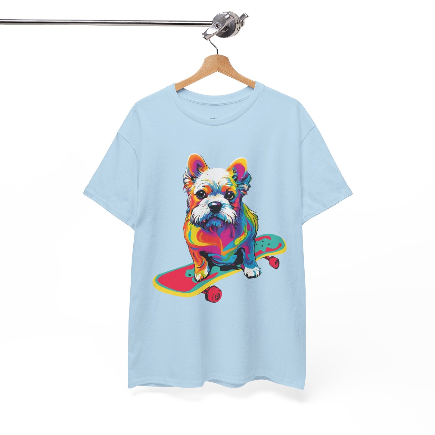 T-shirt de sport Flashlander avec chien skateboardant Pop Art