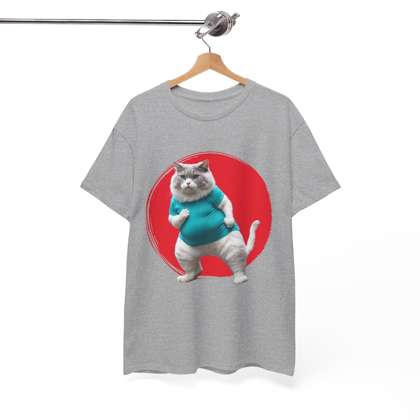 Camiseta de gimnasio Flashlander con divertido gato gordo de karate