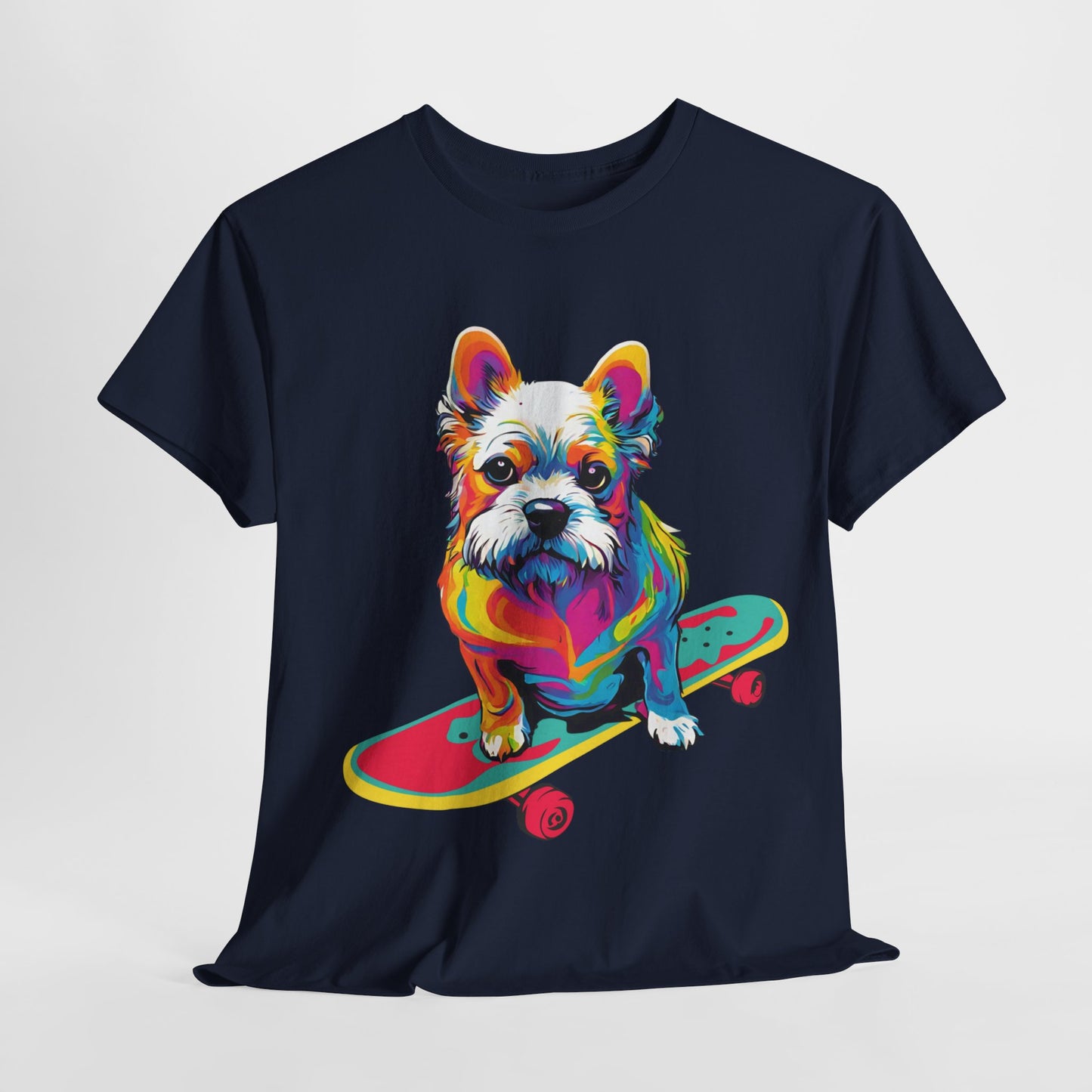 T-shirt de sport Flashlander avec chien skateboardant Pop Art