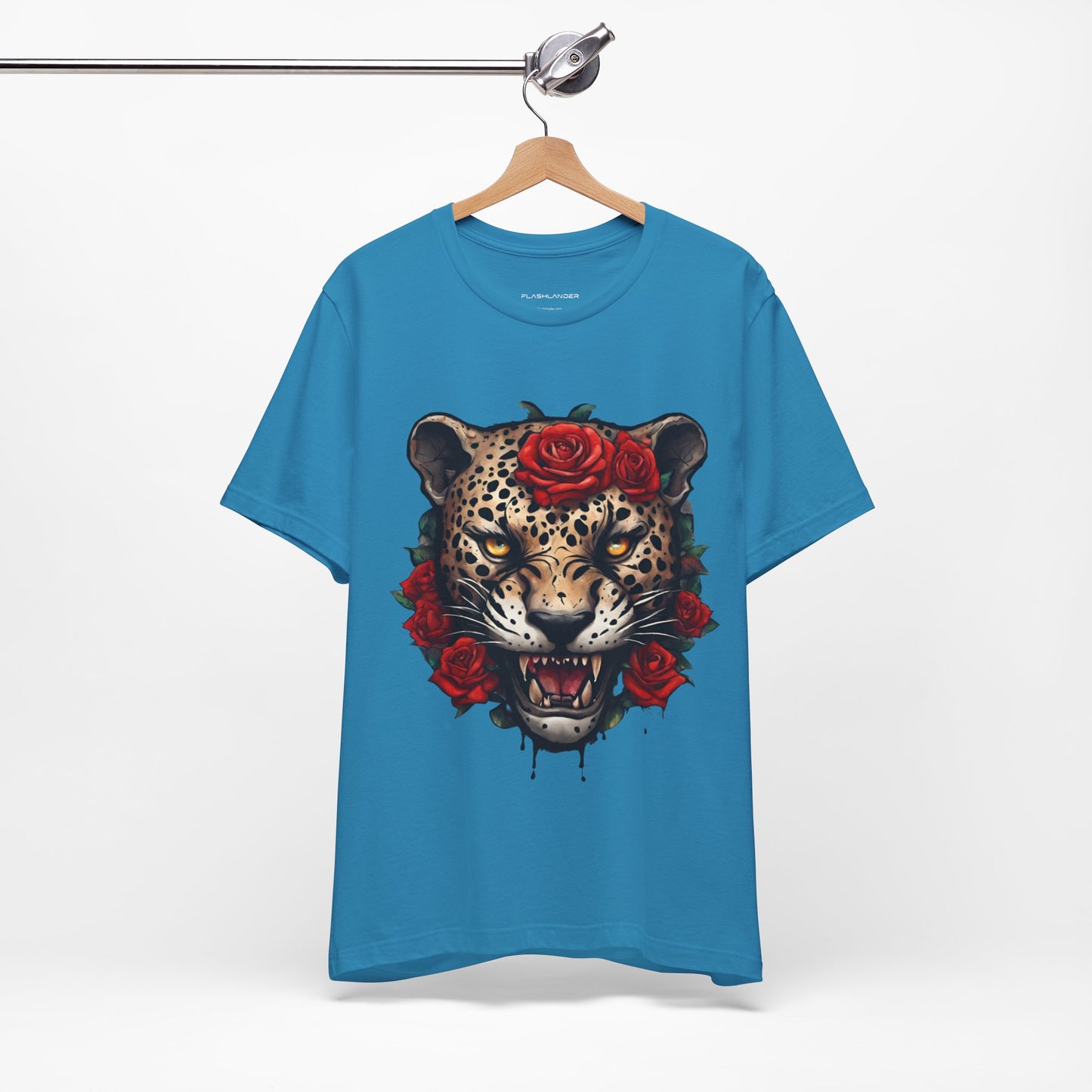 Jaguar Flames and Roses Graphic Tee Flashlander