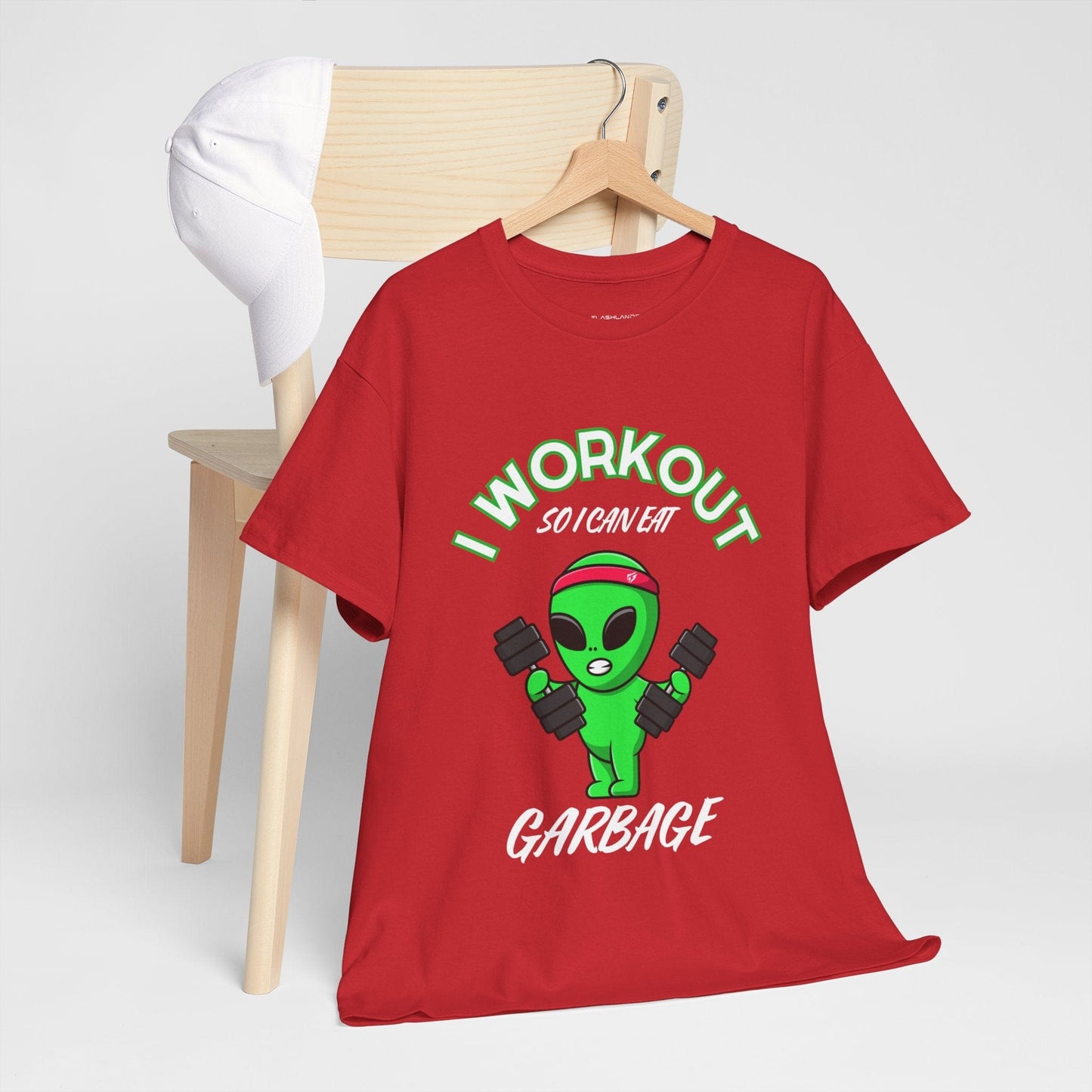 Alien I Workout So I Can Eat Garbage Graphic Tee Flashlander