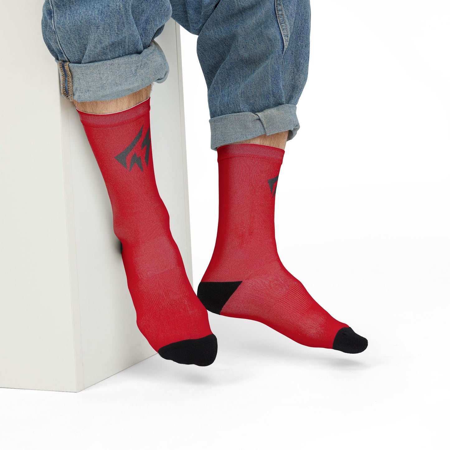 Flashlander Thunder Crew Sports Socks Dark Red